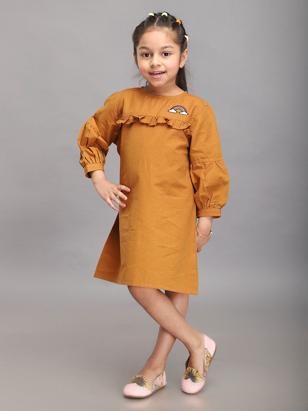 Linen Dress in Mustard Color