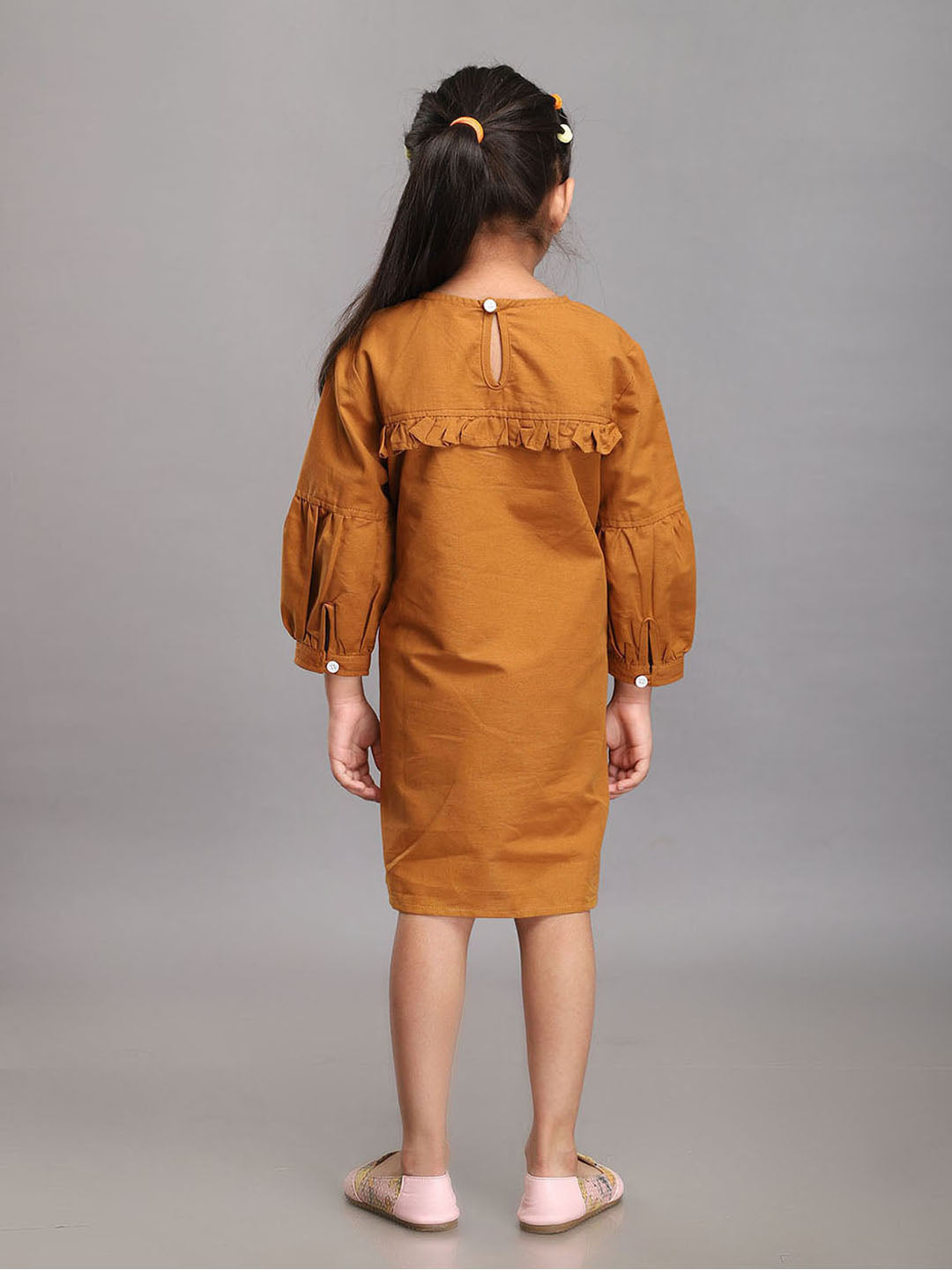 Linen Dress in Mustard Color