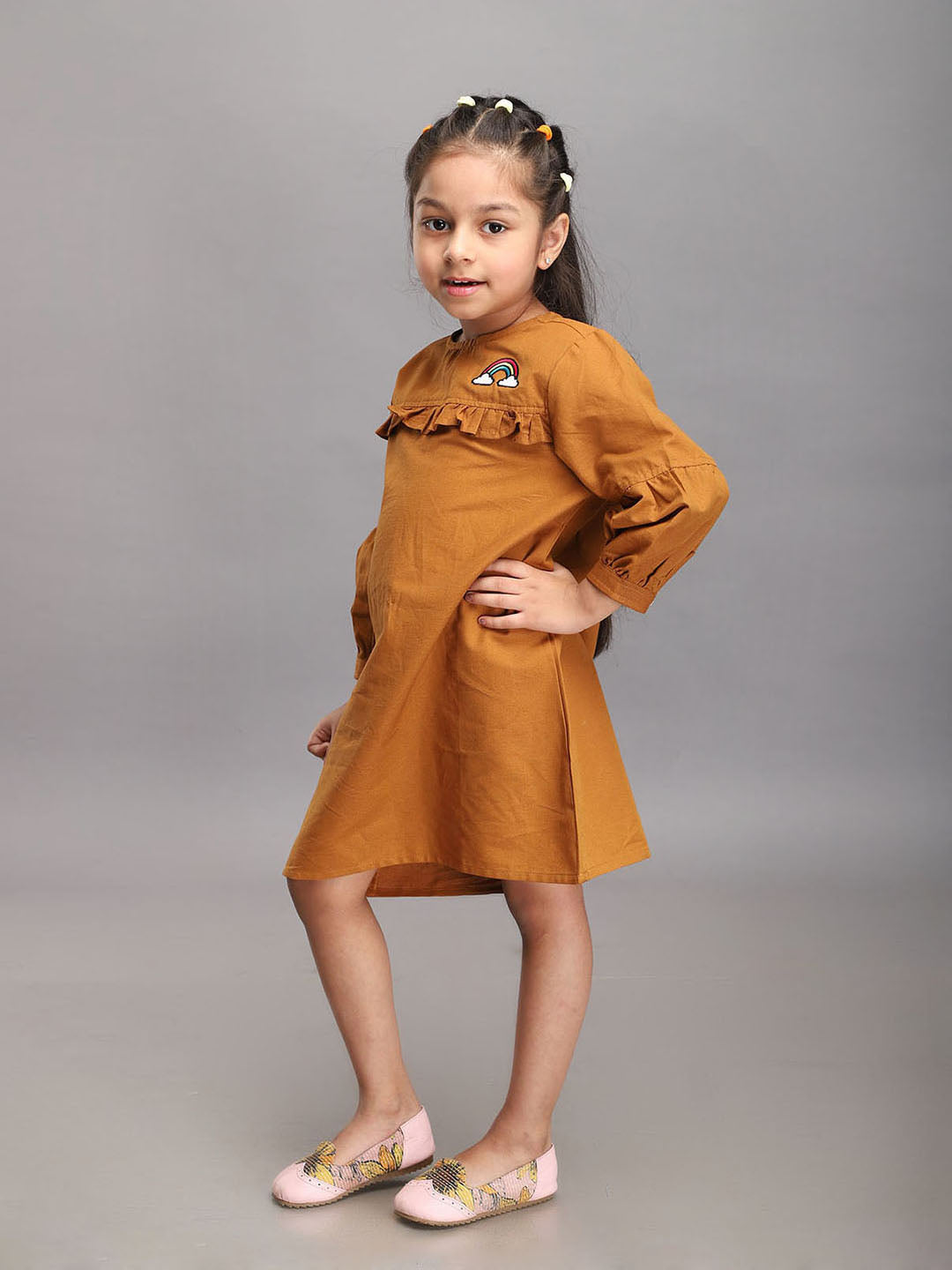 Linen Dress in Mustard Color