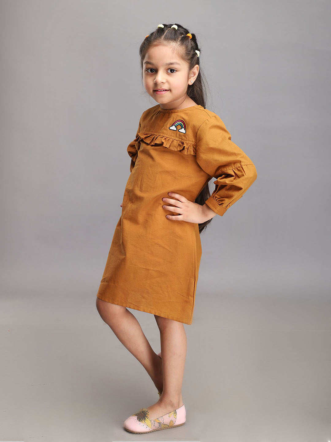 Linen Dress in Mustard Color