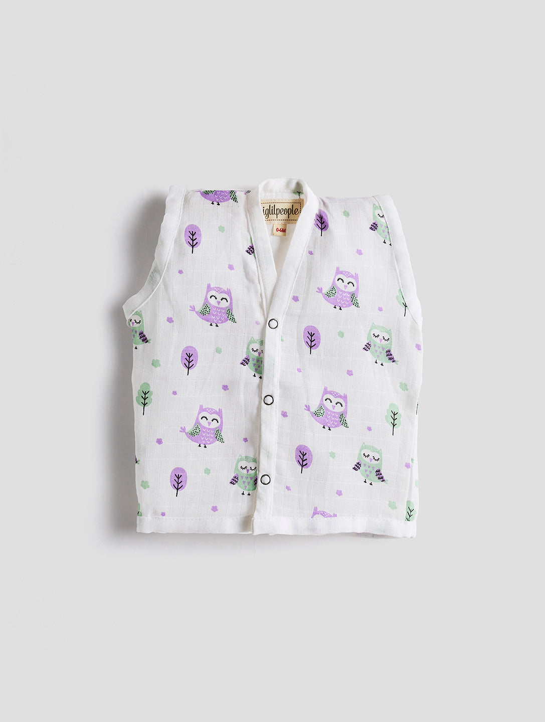 Infants' 100% Cotton Muslin Jablas-Set of 2 Soft & Comfy (Owl & Crab)