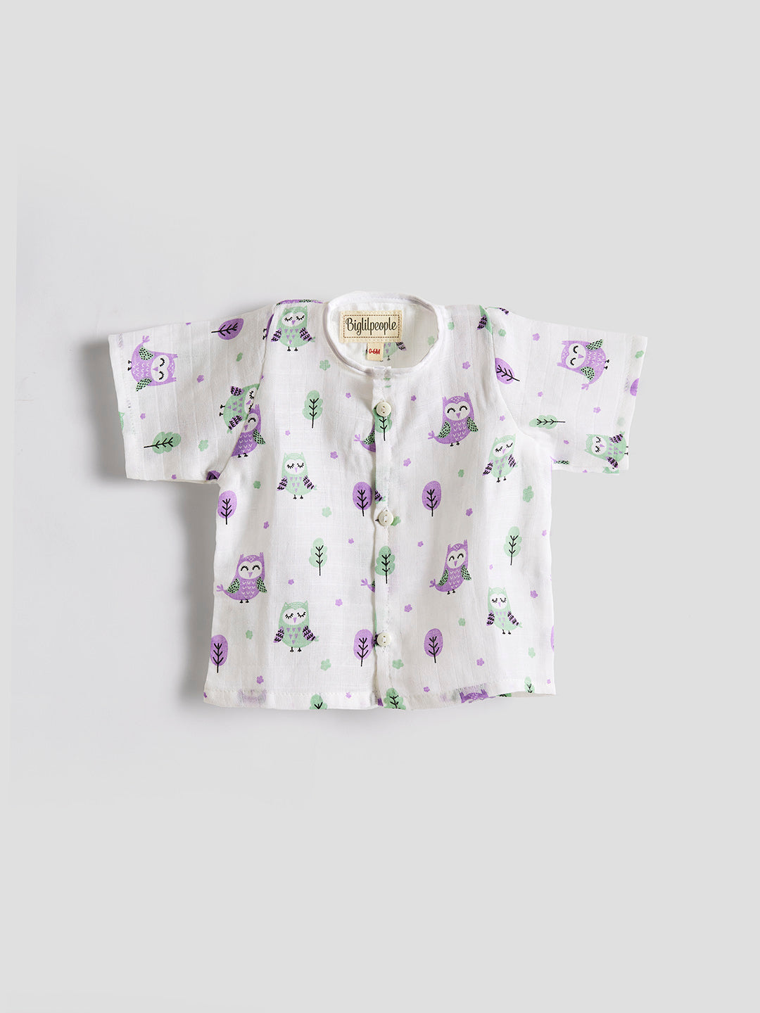 Infants' 100% Cotton Muslin Co-ord Set Soft & Comfy (Owl)