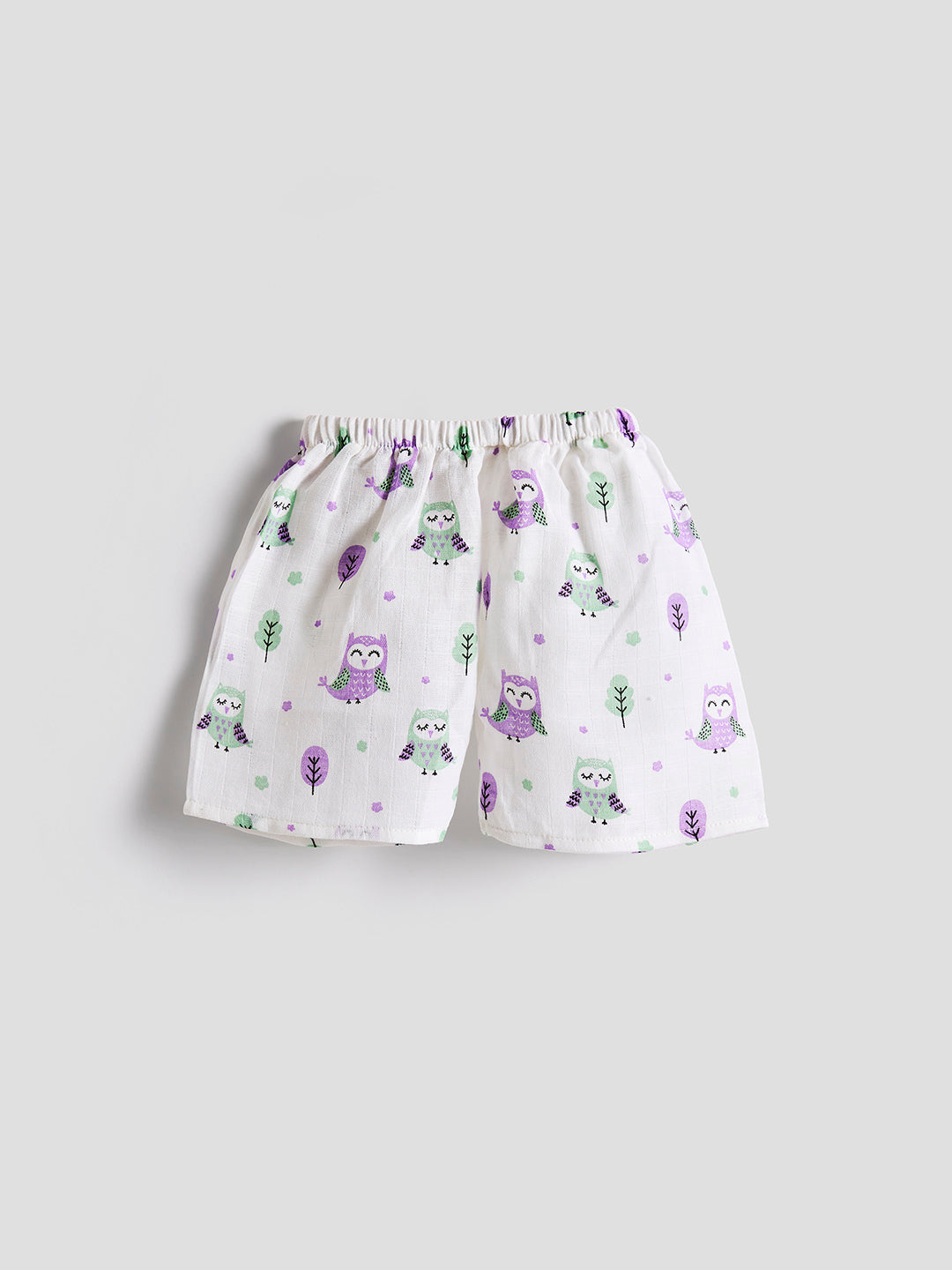 Infants' 100% Cotton Muslin Co-ord Set Soft & Comfy (Owl)