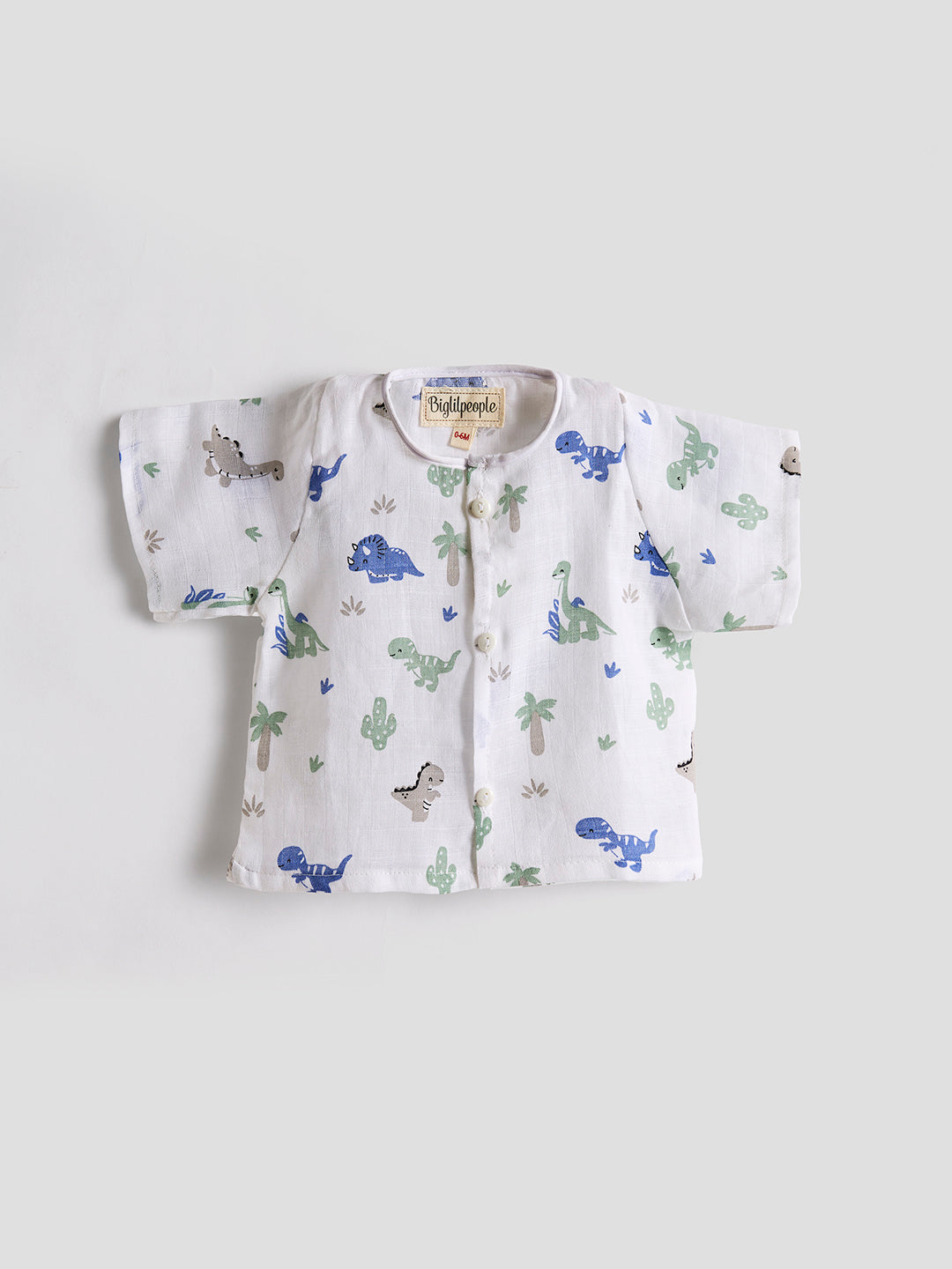 Infants' 100% Cotton Muslin Co-ord Set Soft & Comfy (Dino)