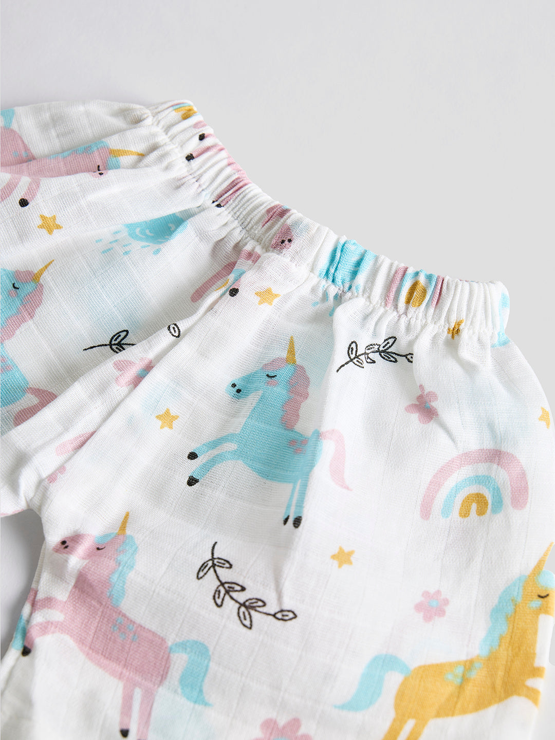 Infants' 100% Cotton Muslin Co-ord Set Soft & Comfy (Unicorn)