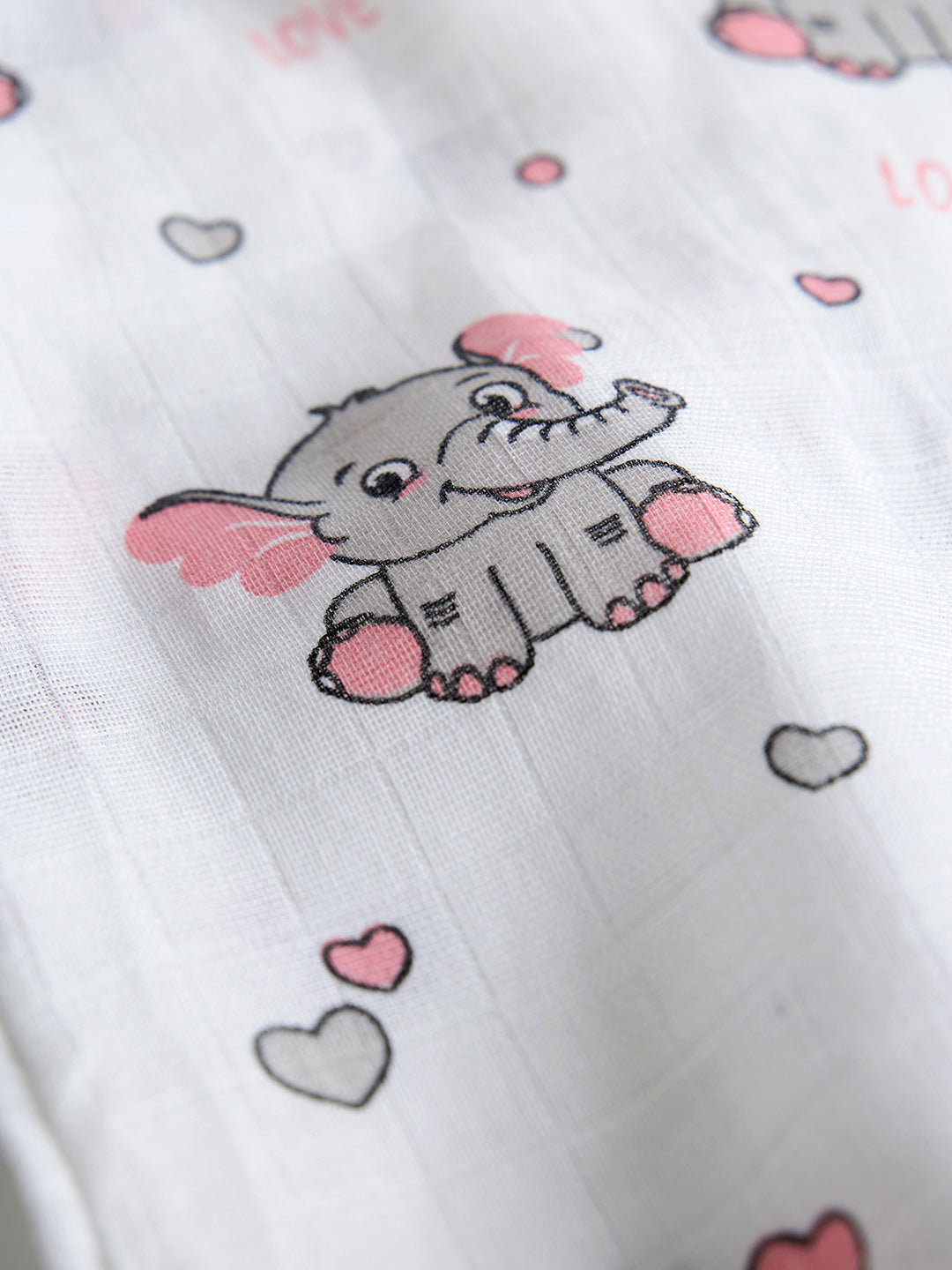 Infants' 100% Cotton Muslin Co-ord Set Soft & Comfy (Elephants)