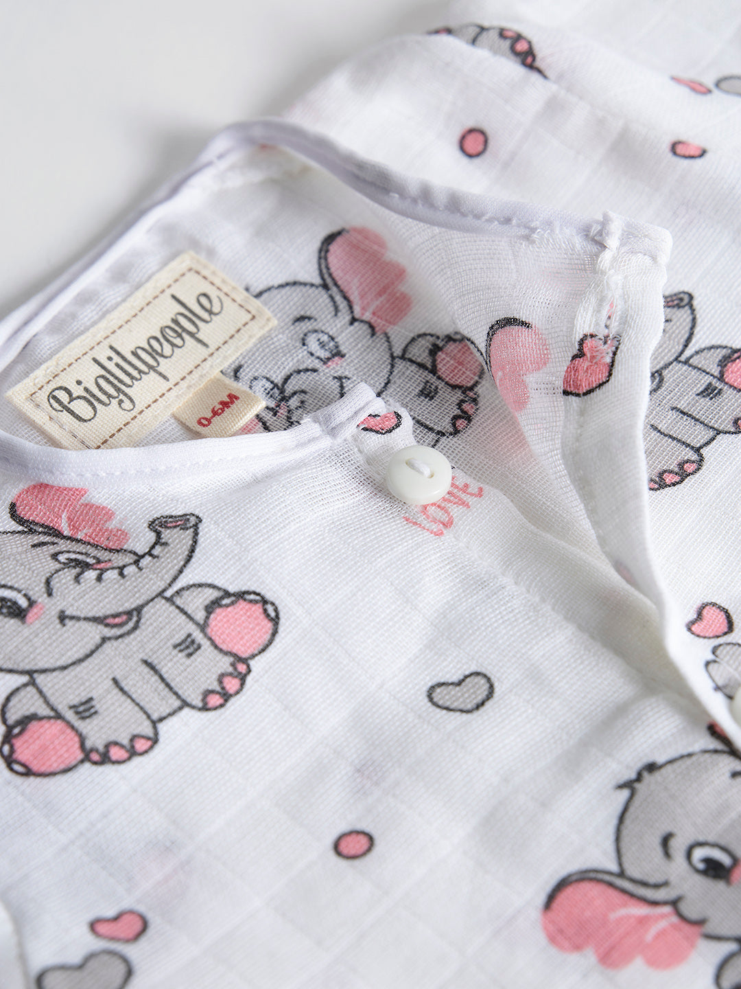 Infants' 100% Cotton Muslin Co-ord Set Soft & Comfy (Elephants)