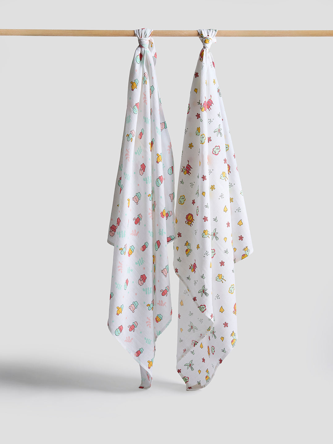 Soft Cotton Baby Swaddles – Pack of 2 | Breathable & Gentle for Newborns