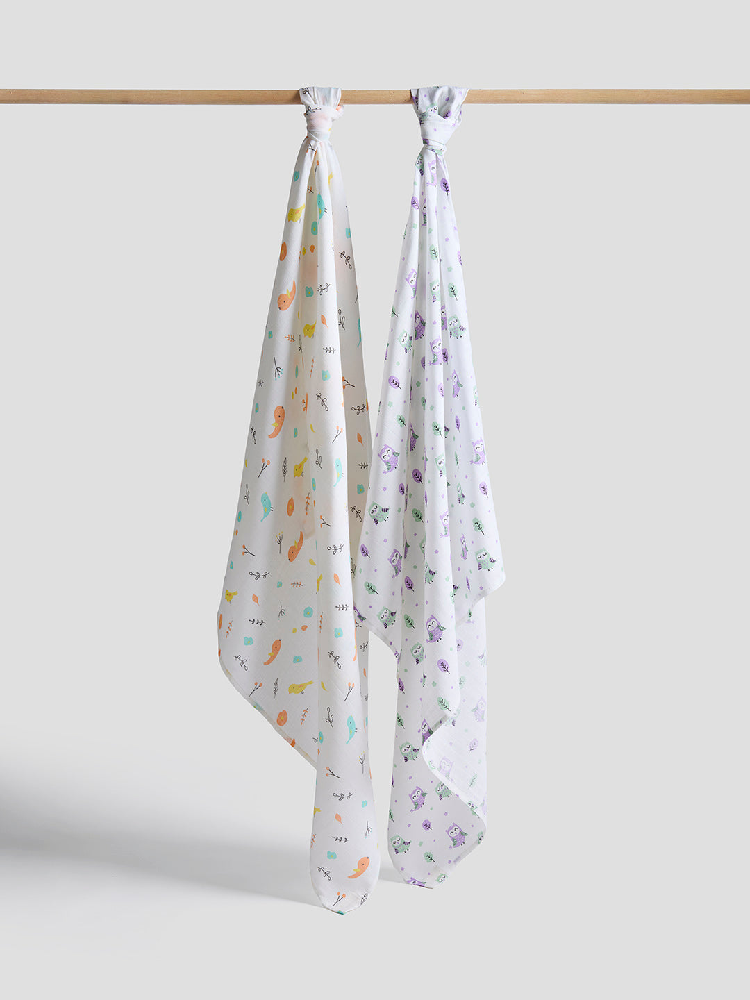 Soft Cotton Baby Swaddles – Pack of 2 | Breathable & Gentle for Newborns