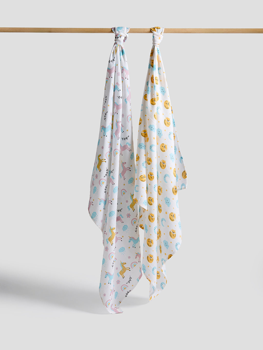 Soft Cotton Baby Swaddles – Pack of 2 | Breathable & Gentle for Newborns