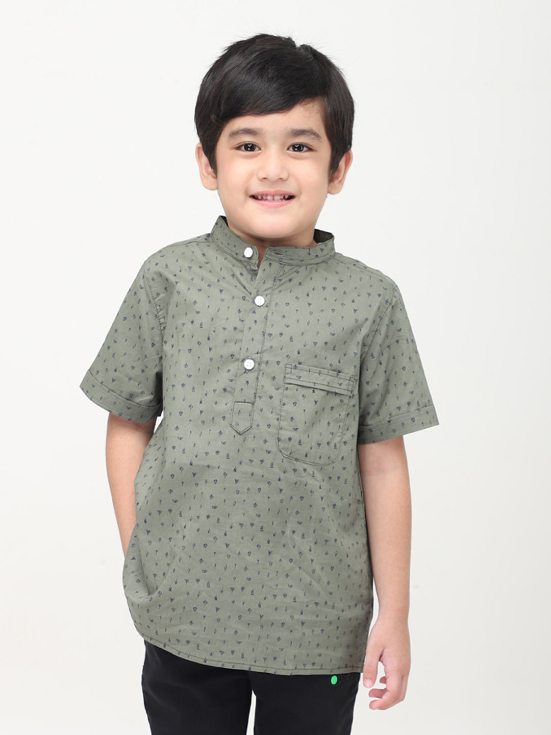 Boys Printed Half Sleeves Casual Shirt