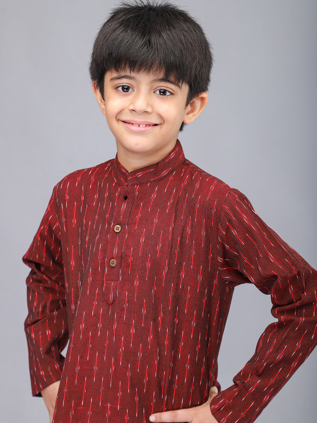 Boys Printed Full Sleeves Kurta Set