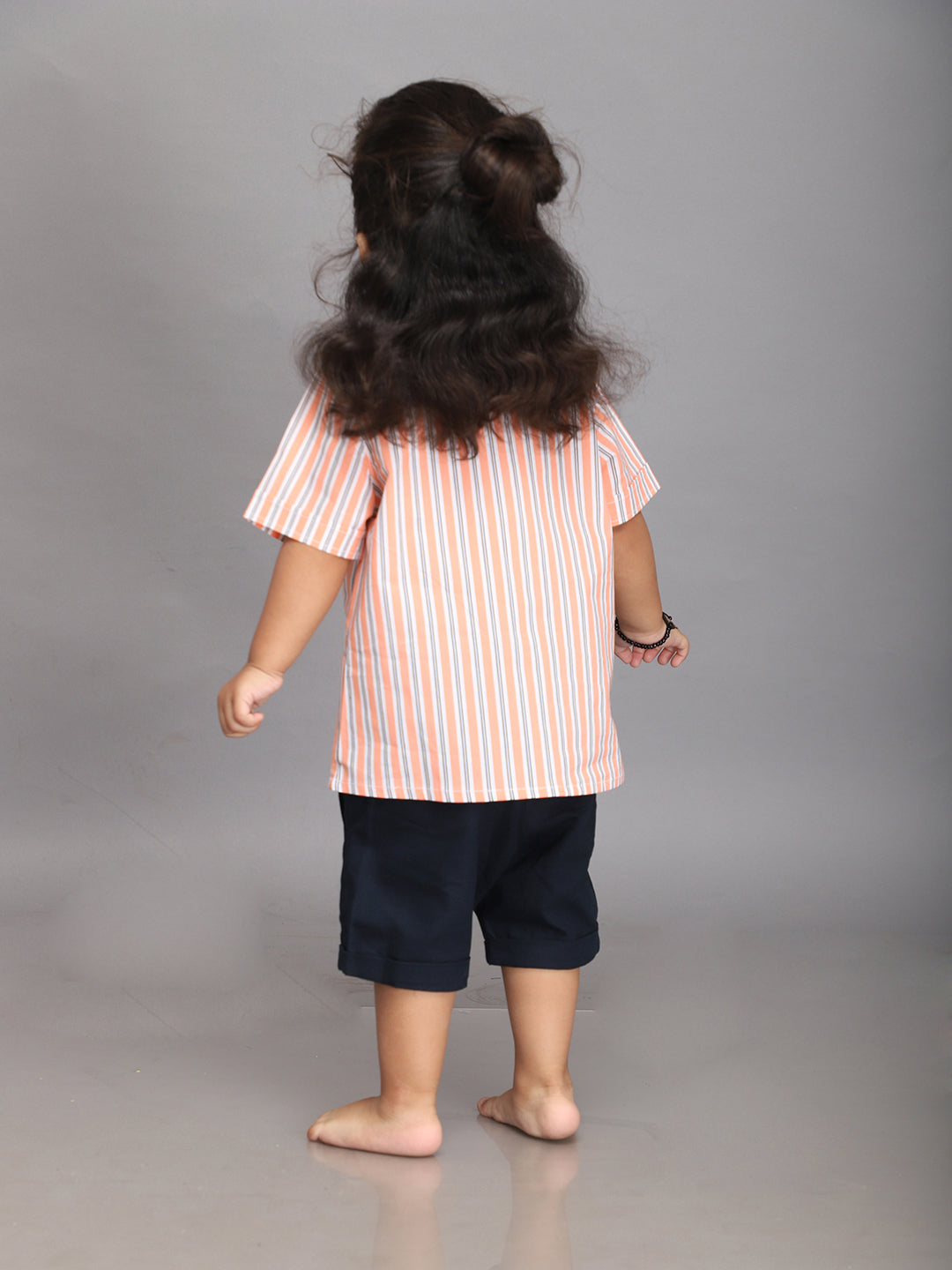 Neon Striped Clothing Set - Orange
