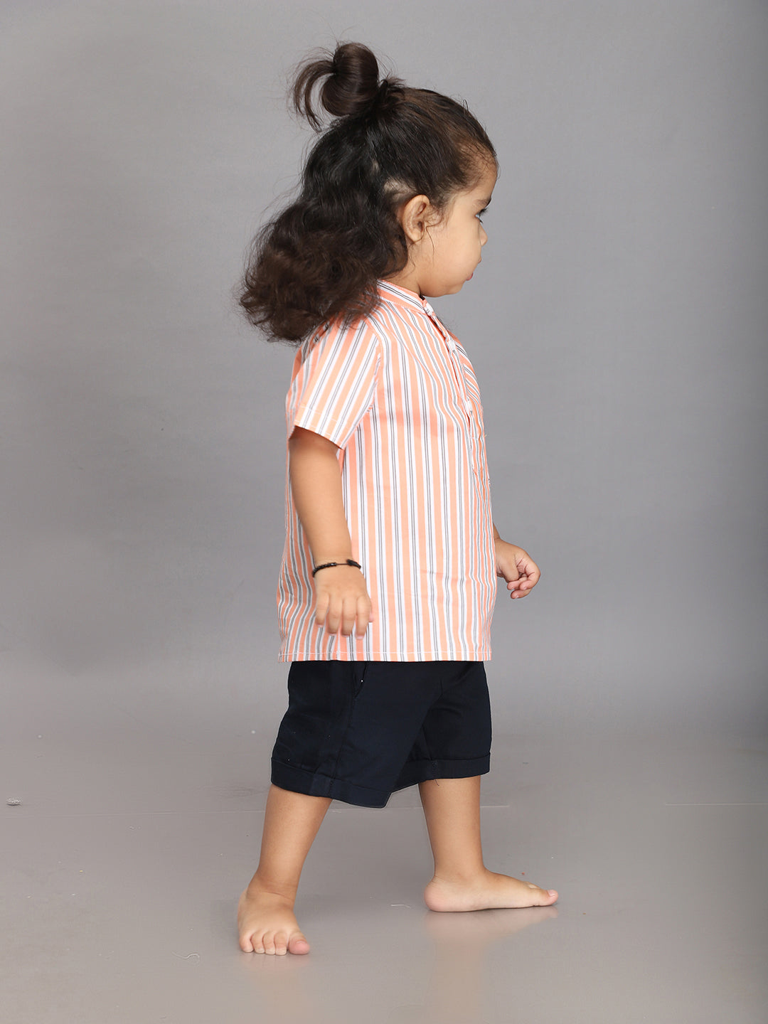 Neon Striped Clothing Set - Orange