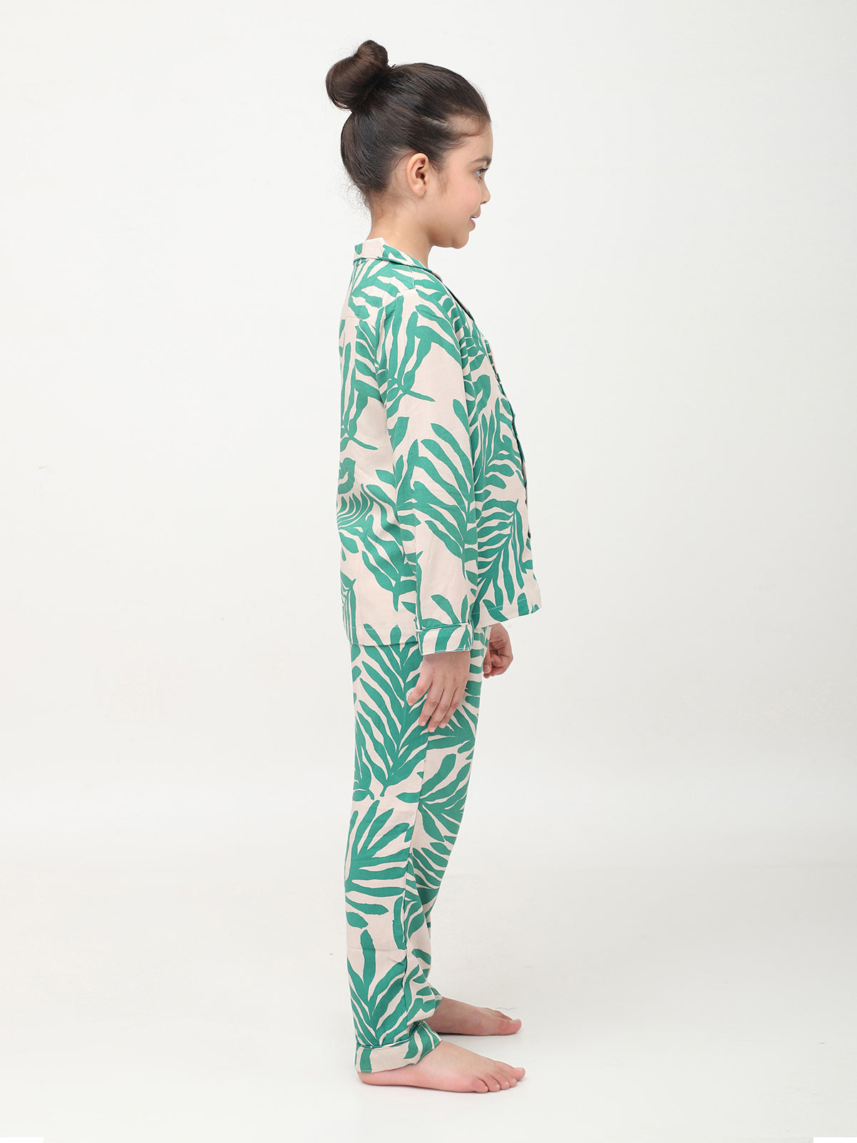 Tropical Printed Full Sleeves Night Suits For Girls