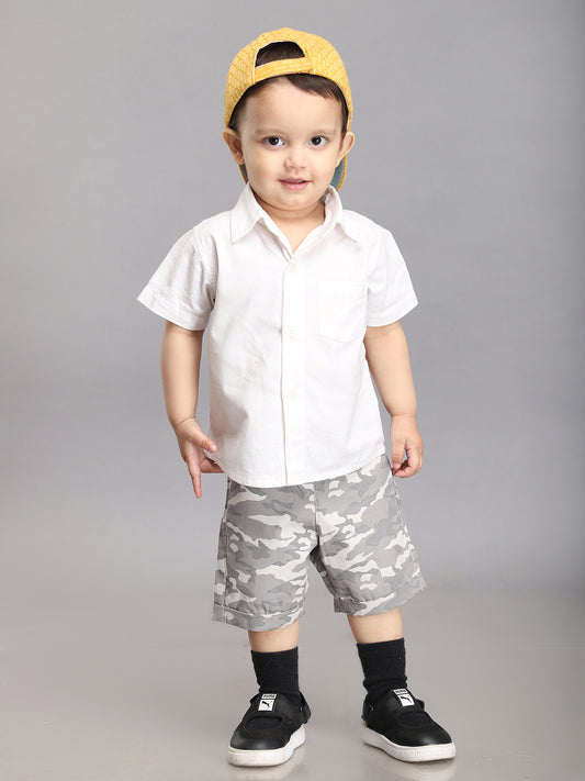 Camouflage Shorts for Boys - Grey