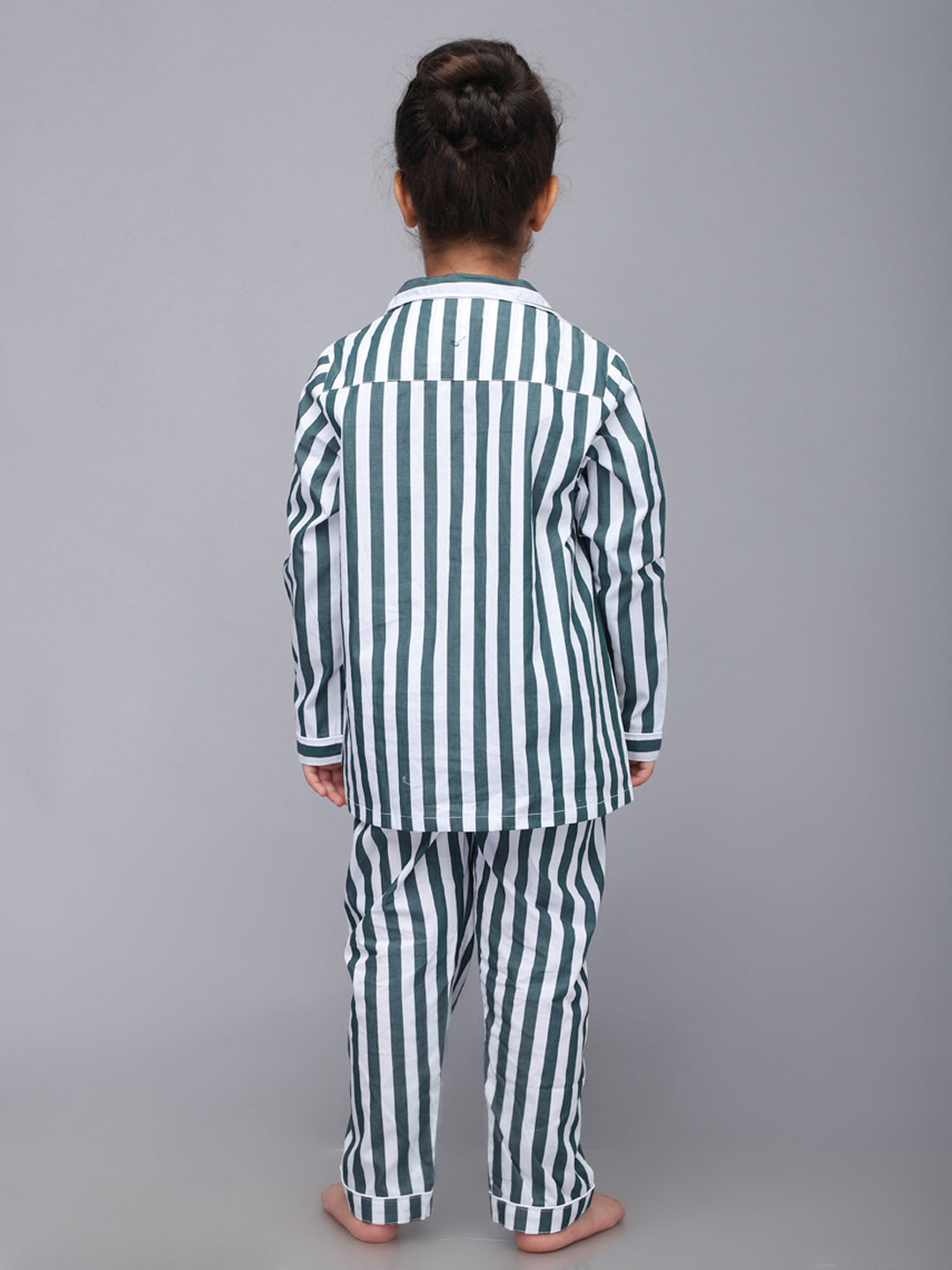 White Striped Nightuit For Girls & Boys