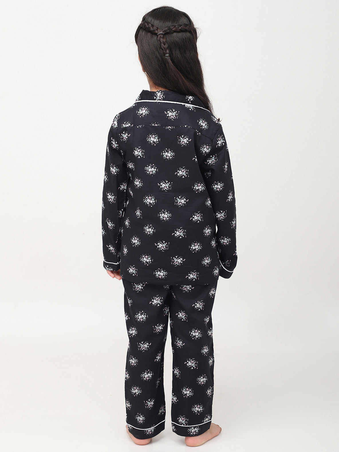 Floral Printed Full Sleeves Night Suits for Girls