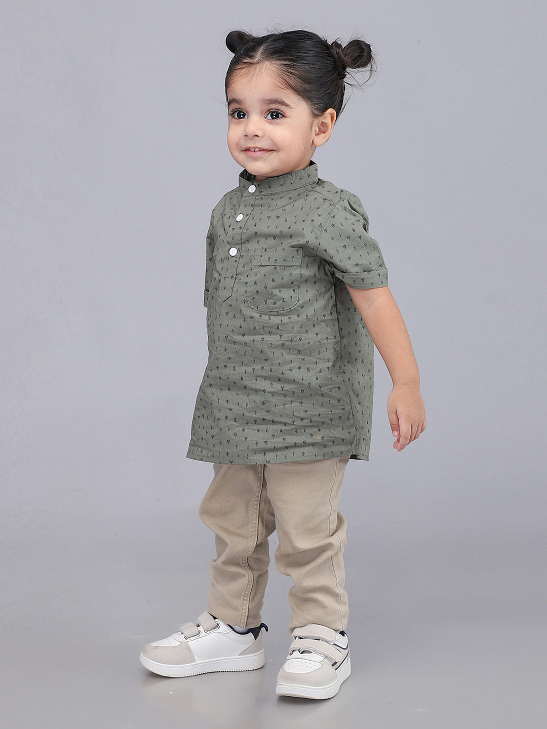 Green Printed Half Sleeves Casual Shirt