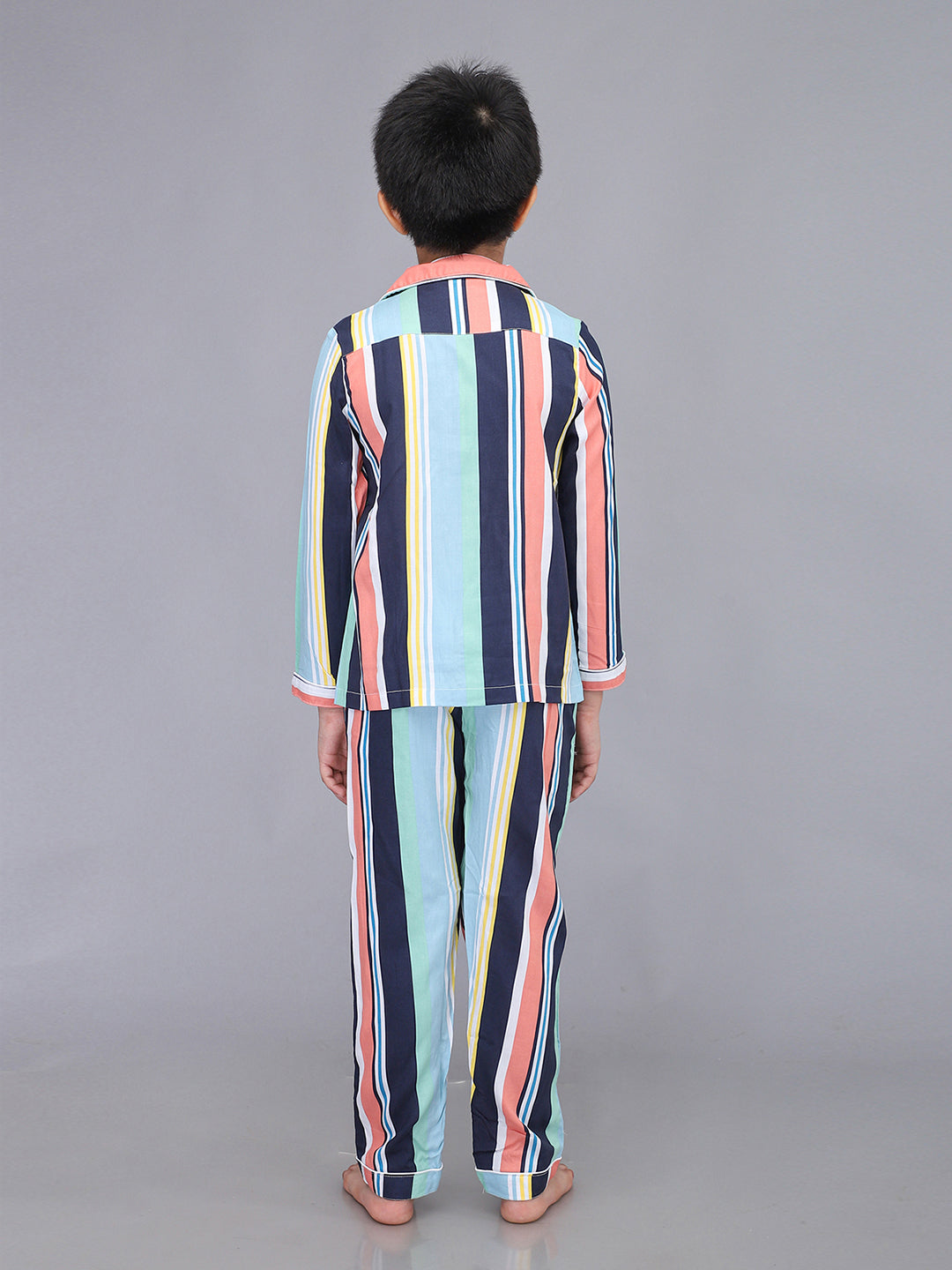 Striped Full Sleeves Night Suits For Boys