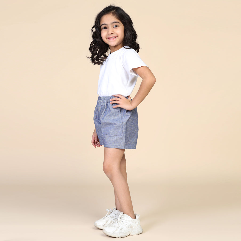 Everyday Demin Blue Shorts for Girls