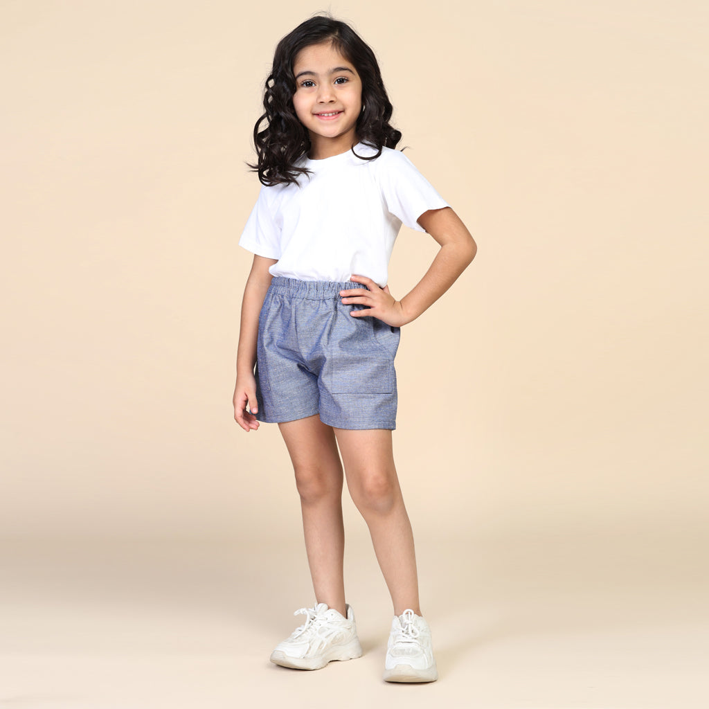 Everyday Demin Blue Shorts for Girls