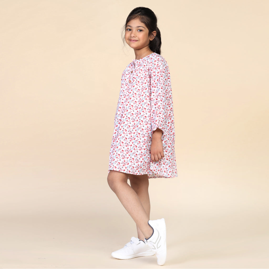 Antifit Nightdress for Girls in Floral Print