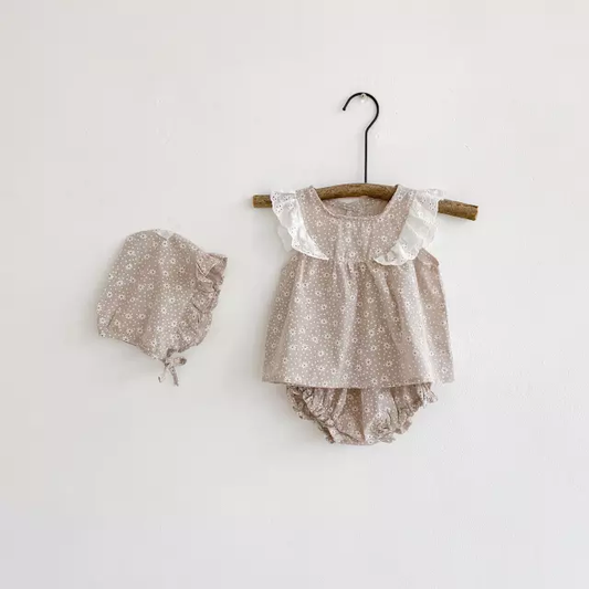 Top and Shorts set in Latte