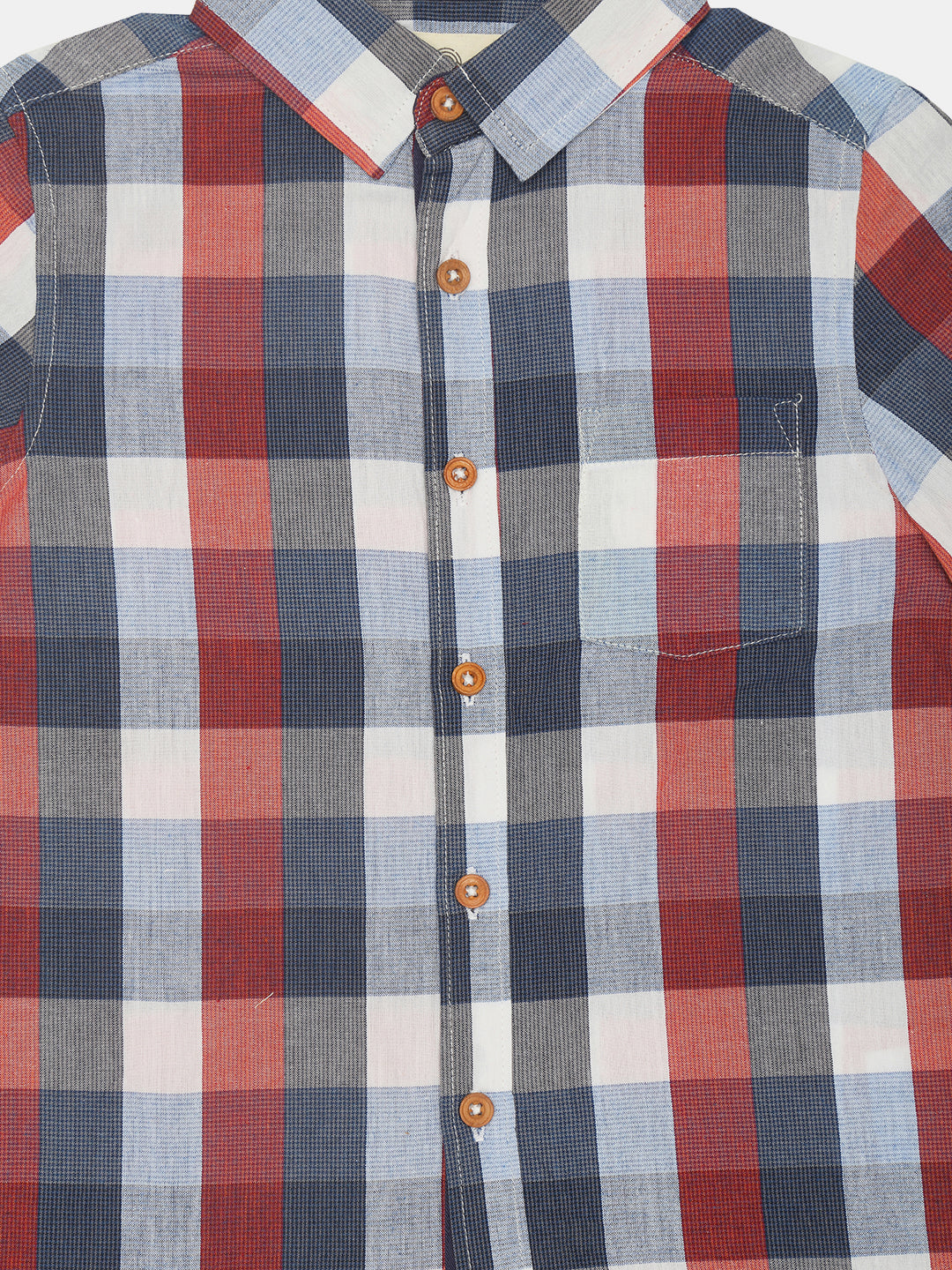 Half Sleeves Check Shirt for Boys- Multicolored