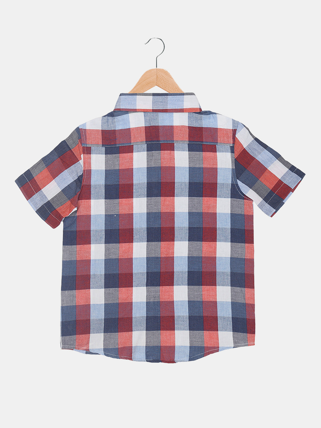 Half Sleeves Check Shirt for Boys- Multicolored