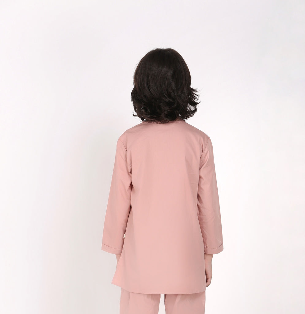 Unisex Grandpa Kurta Set with Hand-Embroidered Neckline
