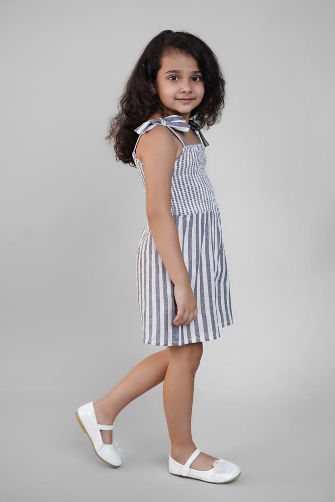 Jumpsuit for Girls in Grey Stripes