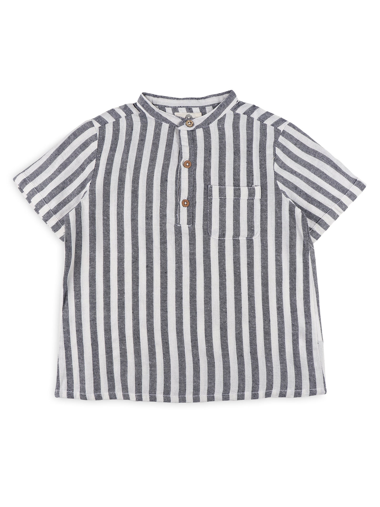 Mandarin Style Linen Shirts for Boys- Grey