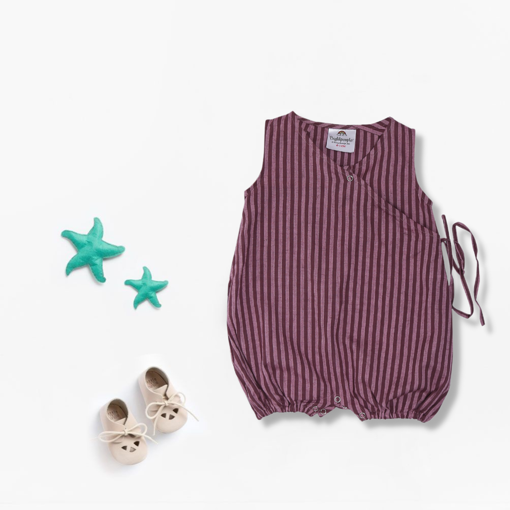 Everyday Romper in Magenta Stripes
