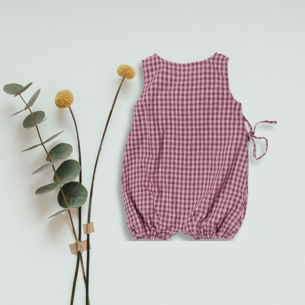 Everyday Romper in Magenta Checks