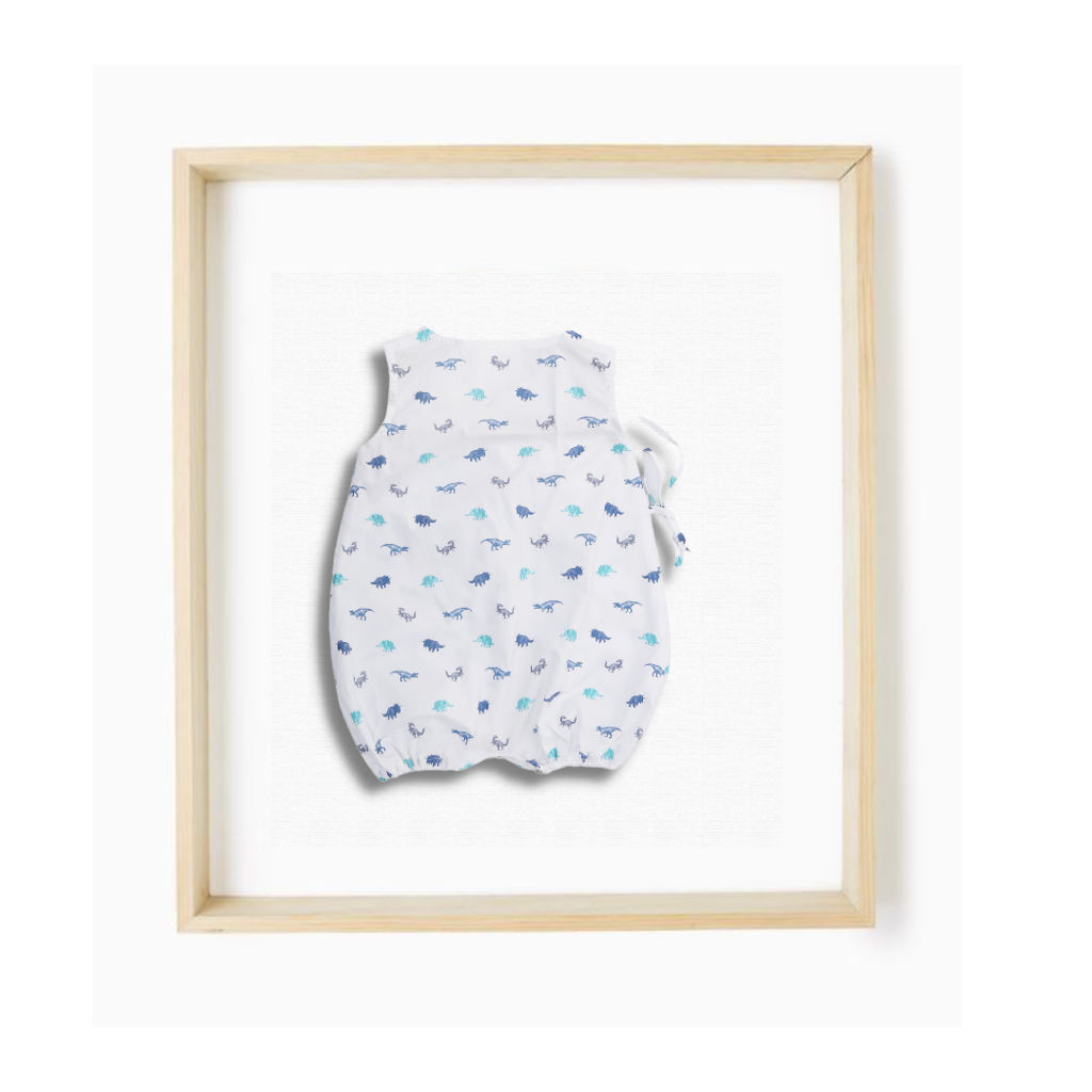 Fun Dino Print Romper in White