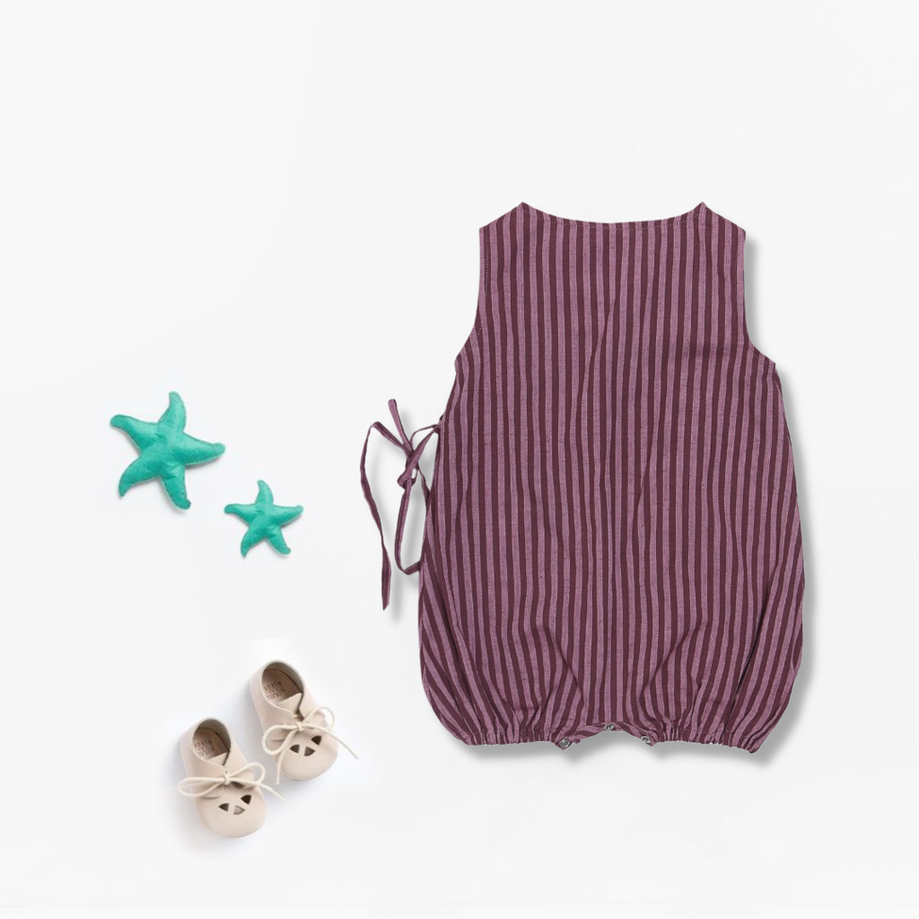 Everyday Romper in Magenta Stripes