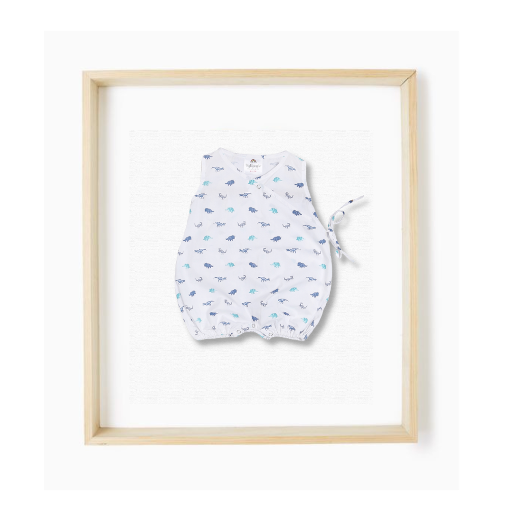 Fun Dino Print Romper in White