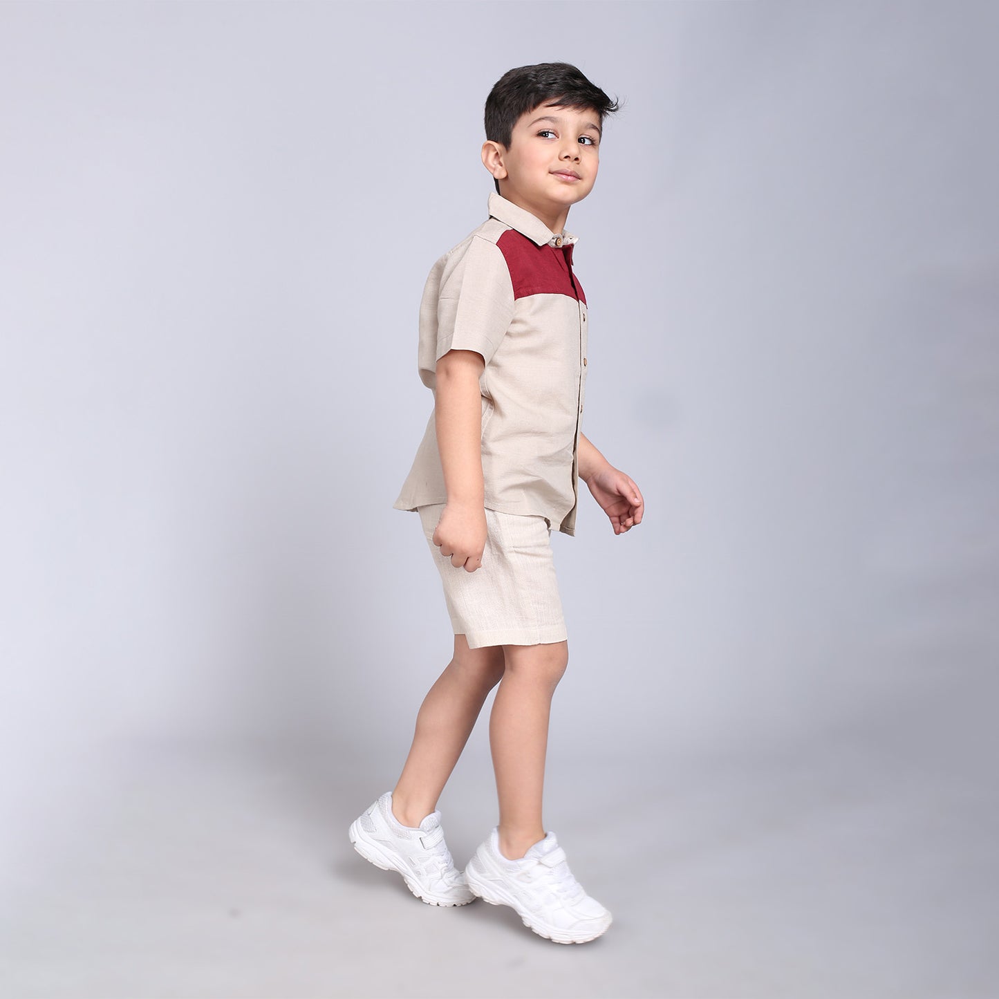 Linen Color Block Shirt