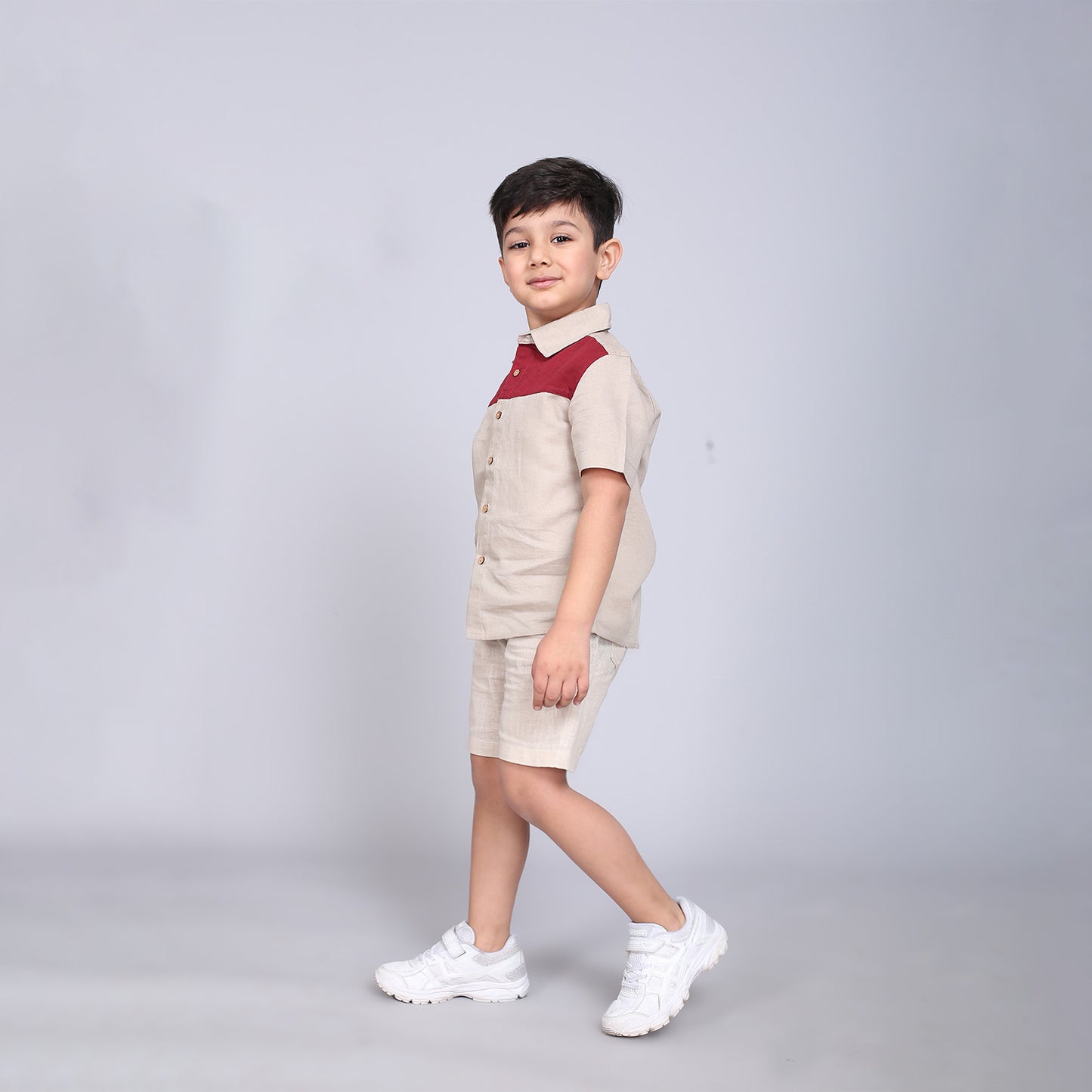 Linen Color Block Shirt