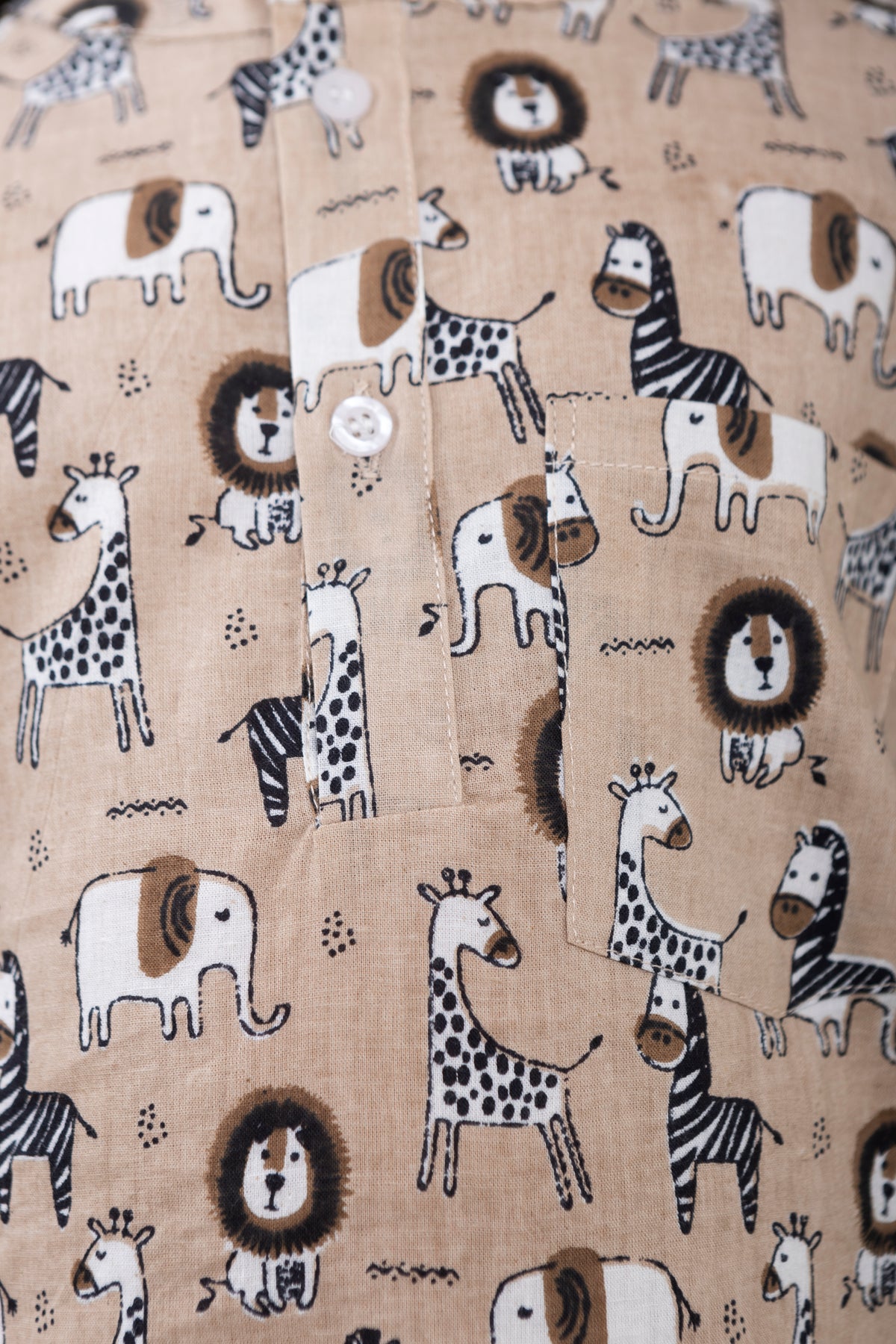 Conjunto unisex de camiseta y pantalón corto de algodón de media manga para niños (estampado de animales)