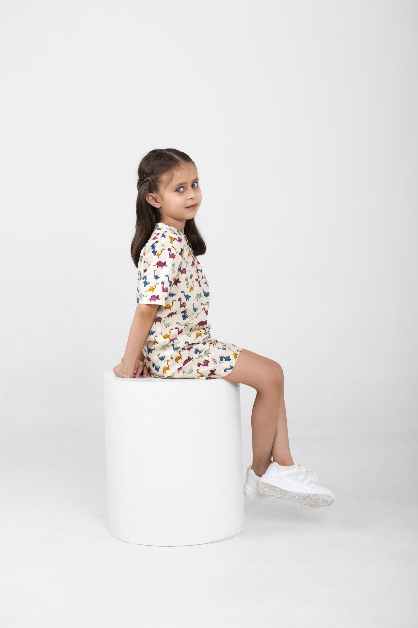 Kids Cotton Half Sleeves Co-ords Set For Unisex (Animals Print)