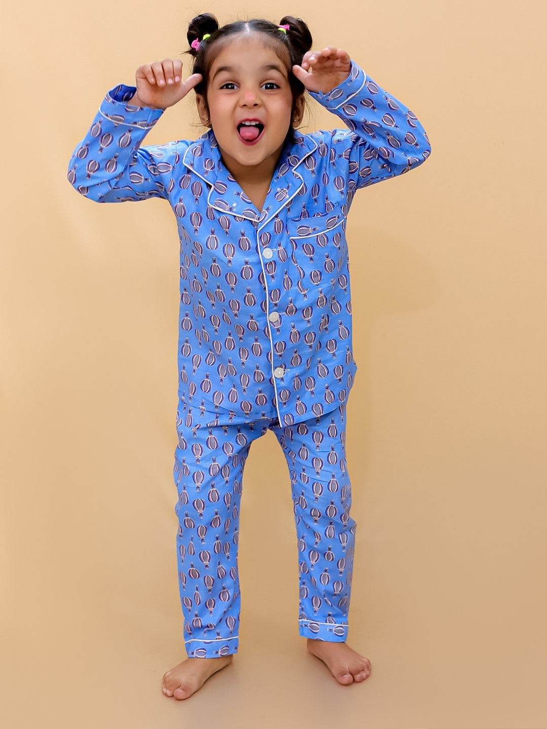 Hot Air Balloon Printed Nightsuit For Boys and Girls