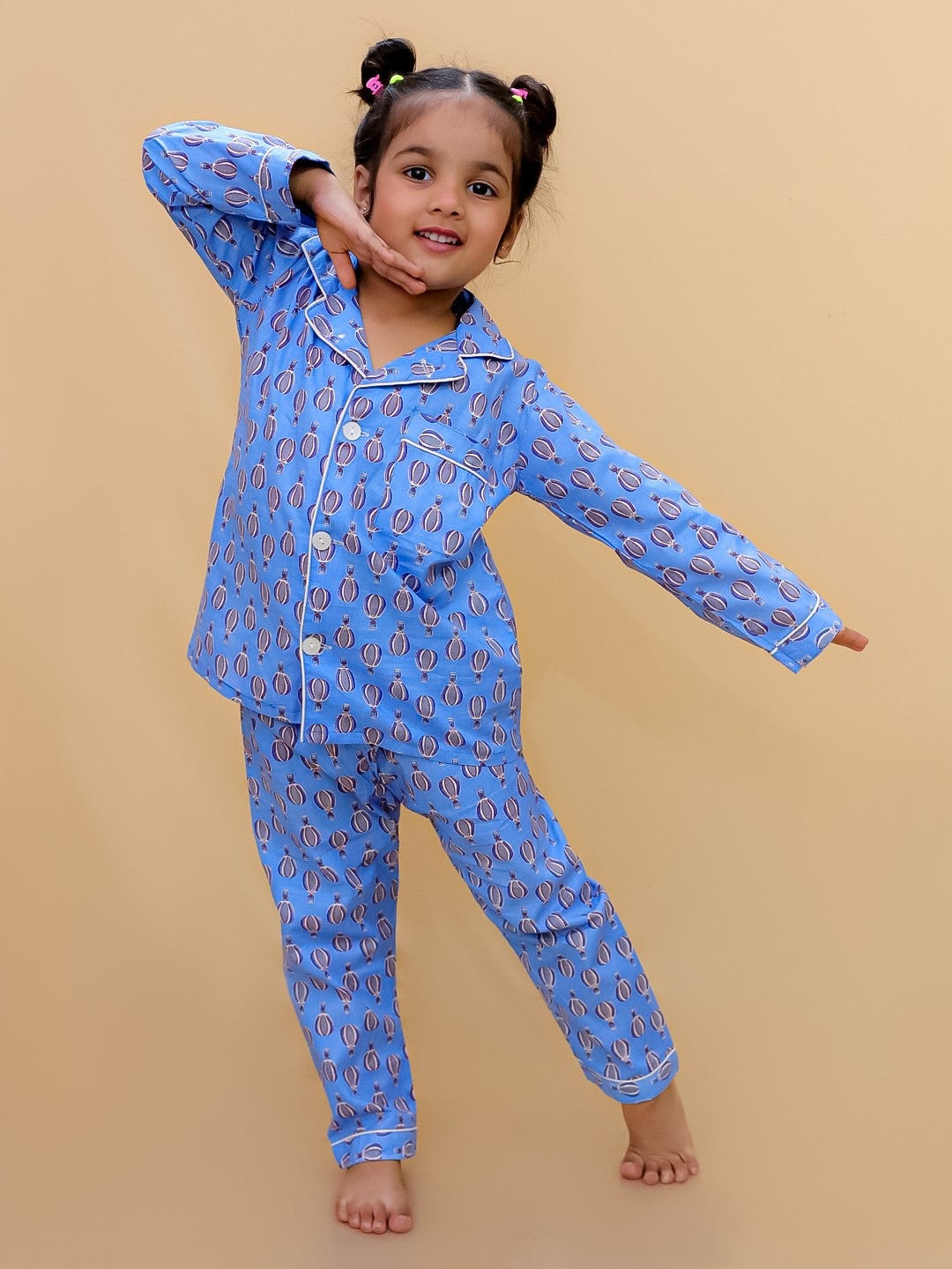 Hot Air Balloon Printed Nightsuit For Boys and Girls