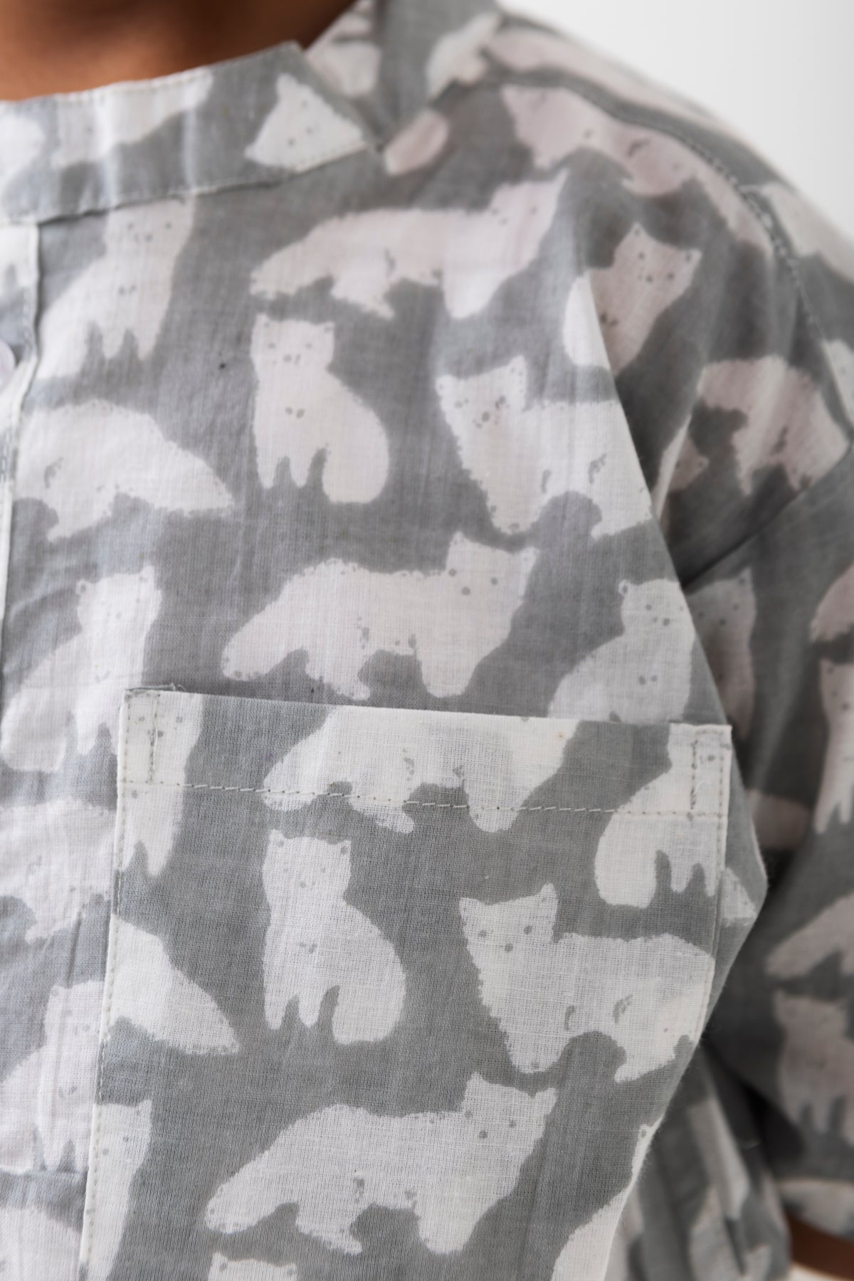 Conjunto de dos piezas de algodón de manga corta para niños unisex (estampado de animales)