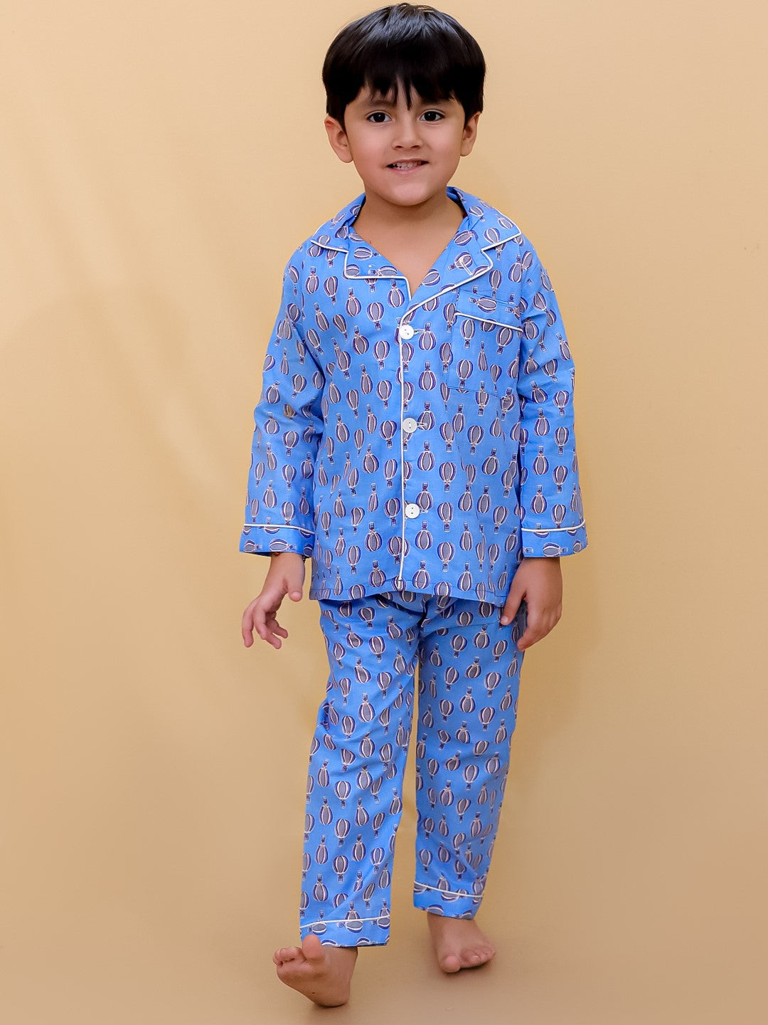 Hot Air Balloon Printed Nightsuit For Boys and Girls