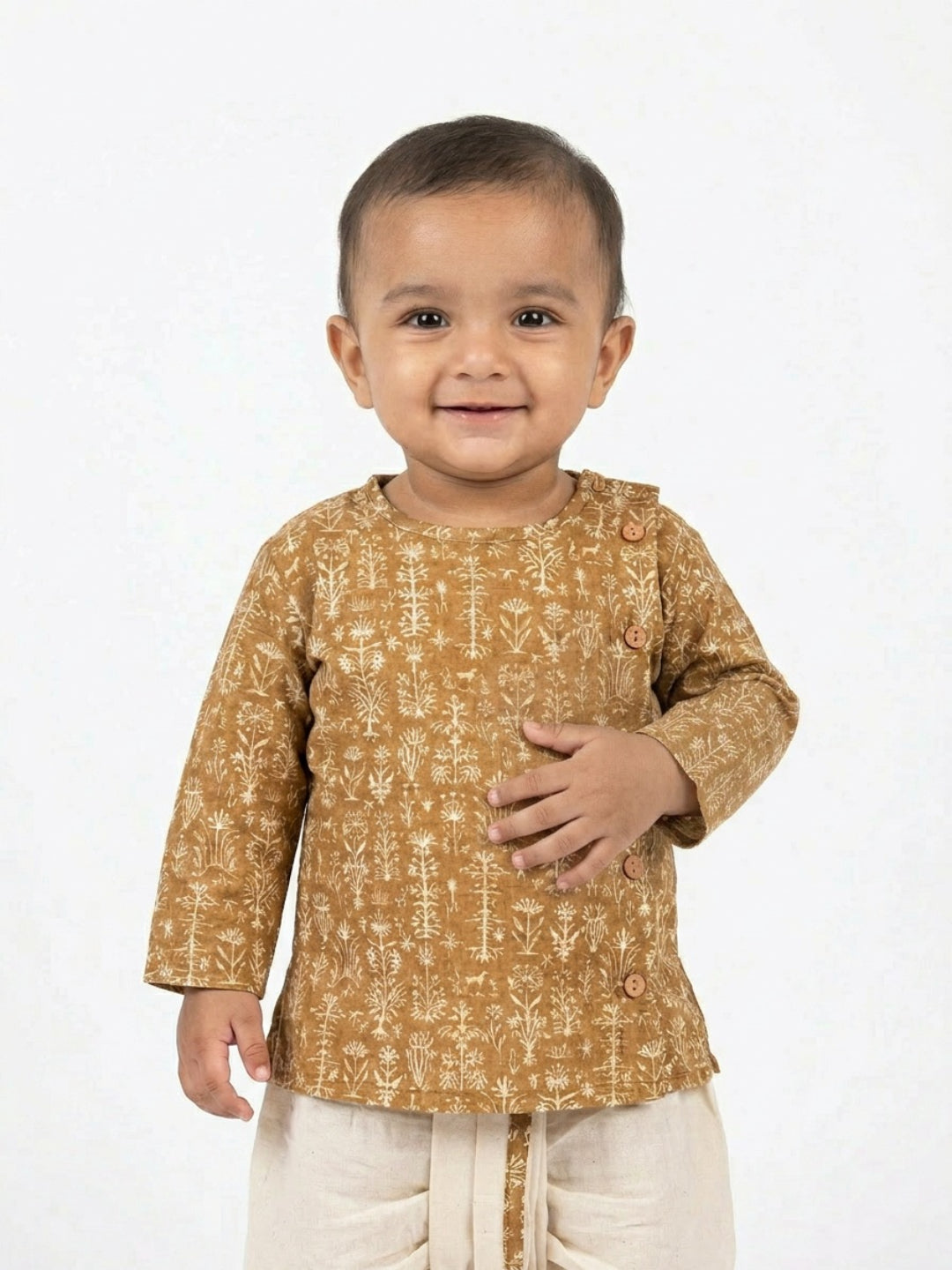 Biglilpeople Boys Printed Traditional Ethnic Kurta and Dhoti Set