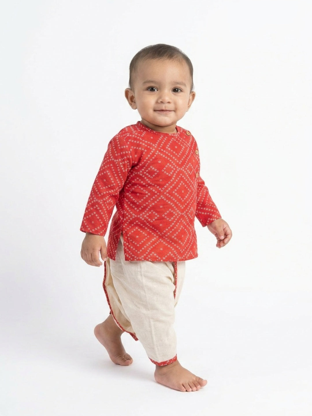 Biglilpeople Boys Printed Traditional Ethnic Kurta and Dhoti Set