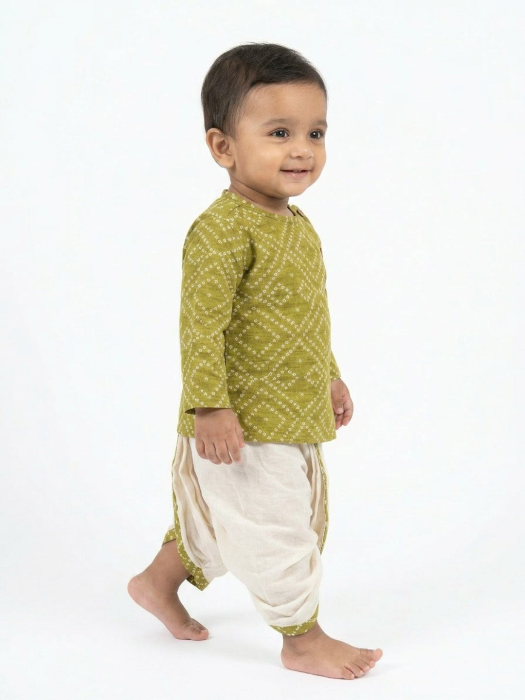 Biglilpeople Boys Printed Traditional Ethnic Kurta and Dhoti Set