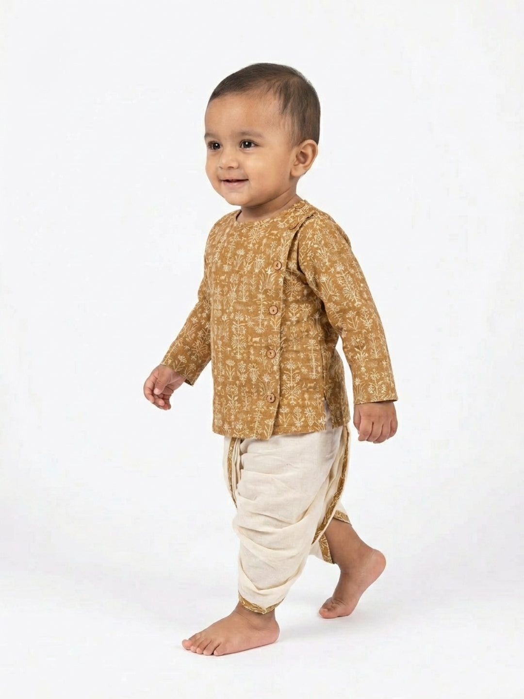 Biglilpeople Boys Printed Traditional Ethnic Kurta and Dhoti Set